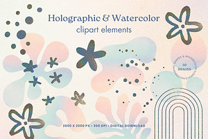 Glitter Elements & Watercolor Shapes, a Texture Illustration by Minky Moo Creations
