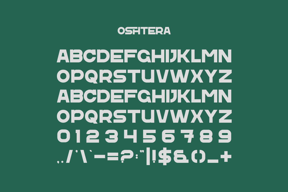 Oshtera - Condensed Font, a Sans Serif Font by Iqsiart Studio (Photo 7 of 7)