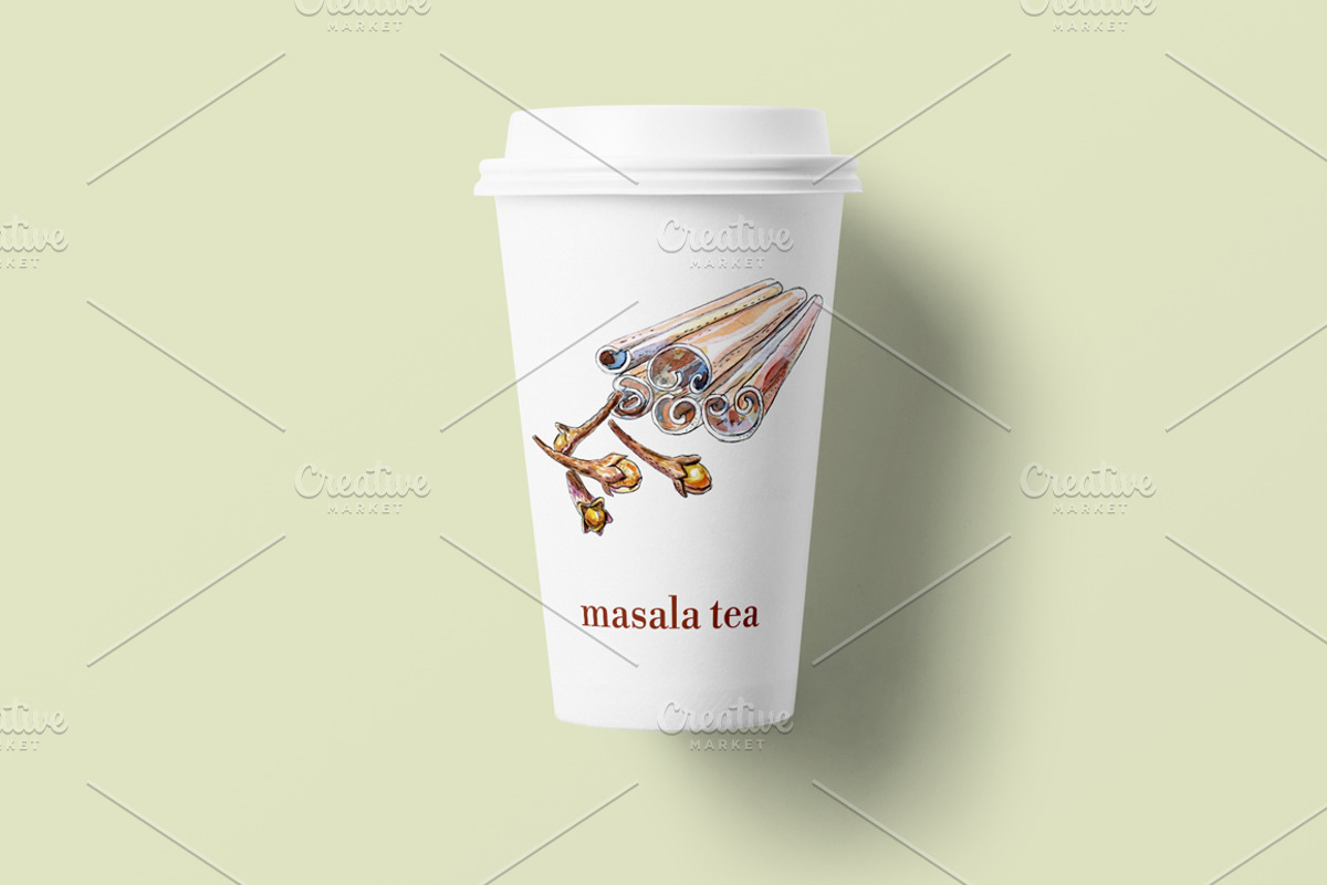 Watercolor spices vector set-1, an Illustration by miminoshka (Photo 6 of 11)