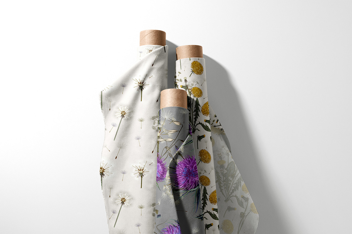 Dandelion wildflowers patterns set, a Seasonal Illustration by FleurArt (Photo 8 of 11)