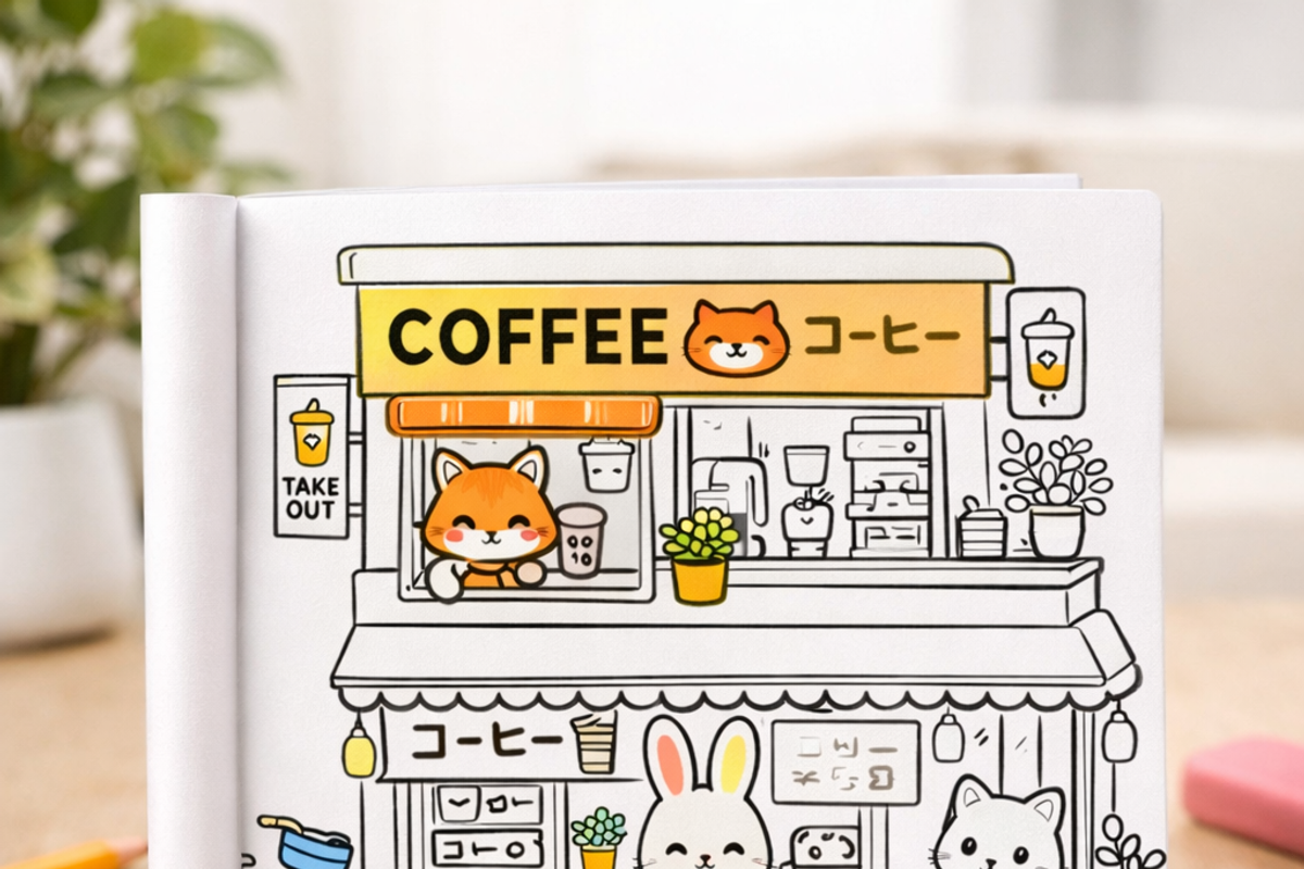 Kawaii Corner Coloring Printables, an Object Graphic by Image for Sale (Photo 4 of 4)