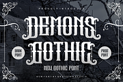 Demons Gothic, a Blackletter Font by QR Design Studio (Thumbnail 1 of 7)