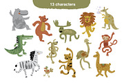 Dancing animals. Graphic set, an Animal Illustration by Maru_art (Thumbnail 2 of 11)