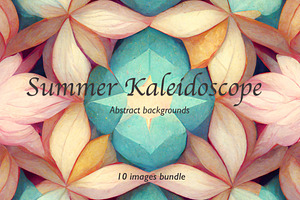 Summer kaleidoscope background set
