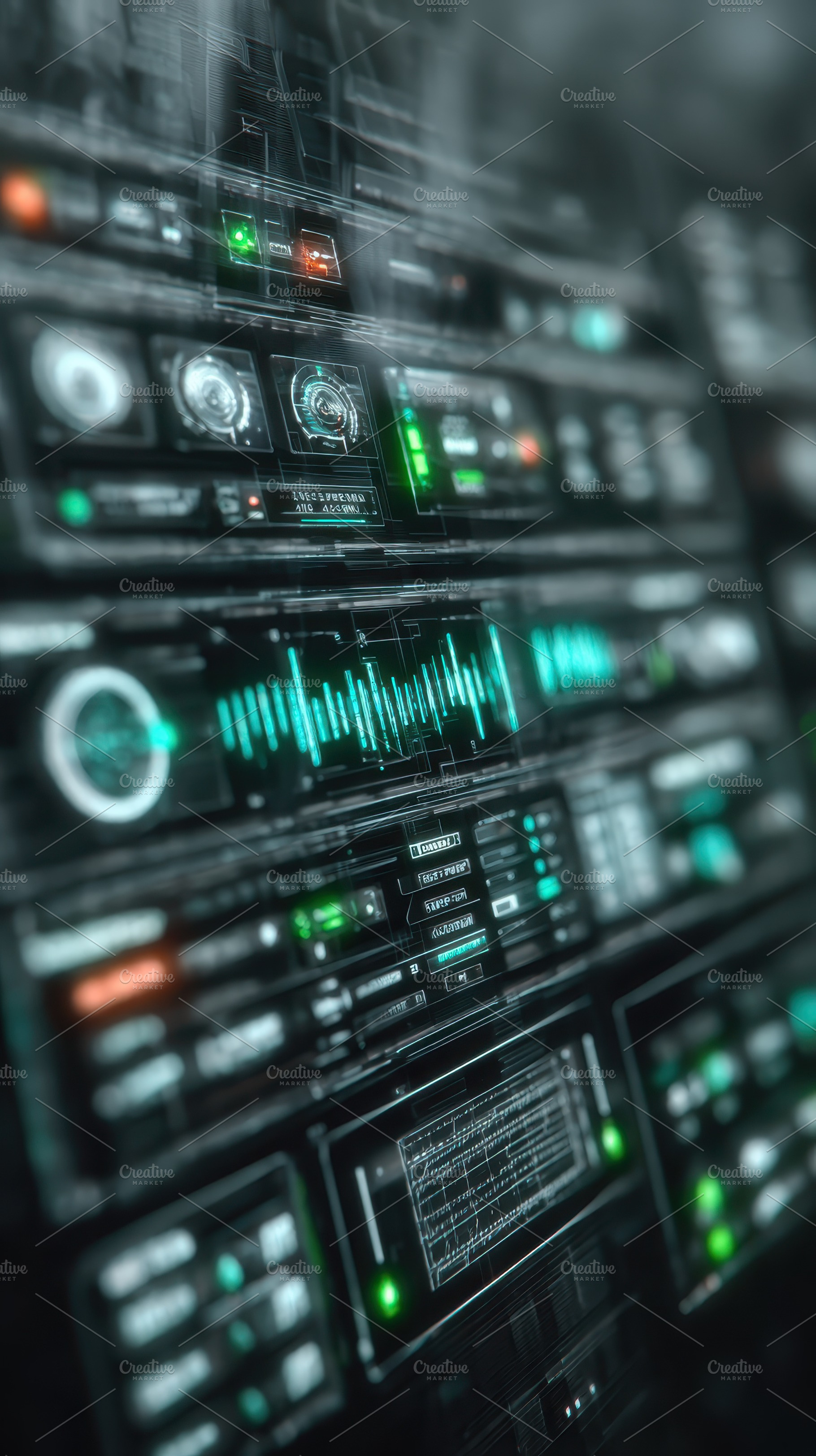 Futuristic Tech Interface Digital Da, a Photo by Pixeness Studio