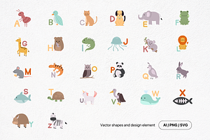 Children Cute Animals Alphabet