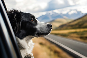 Border Collie Enjoying Scenic Car Ride, an Animal Photo by Ales Munt