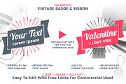 43 WEDDING VINTAGE BADGE & RIBBON, an Invitation Template by Toonsteb (Thumbnail 2 of 14)