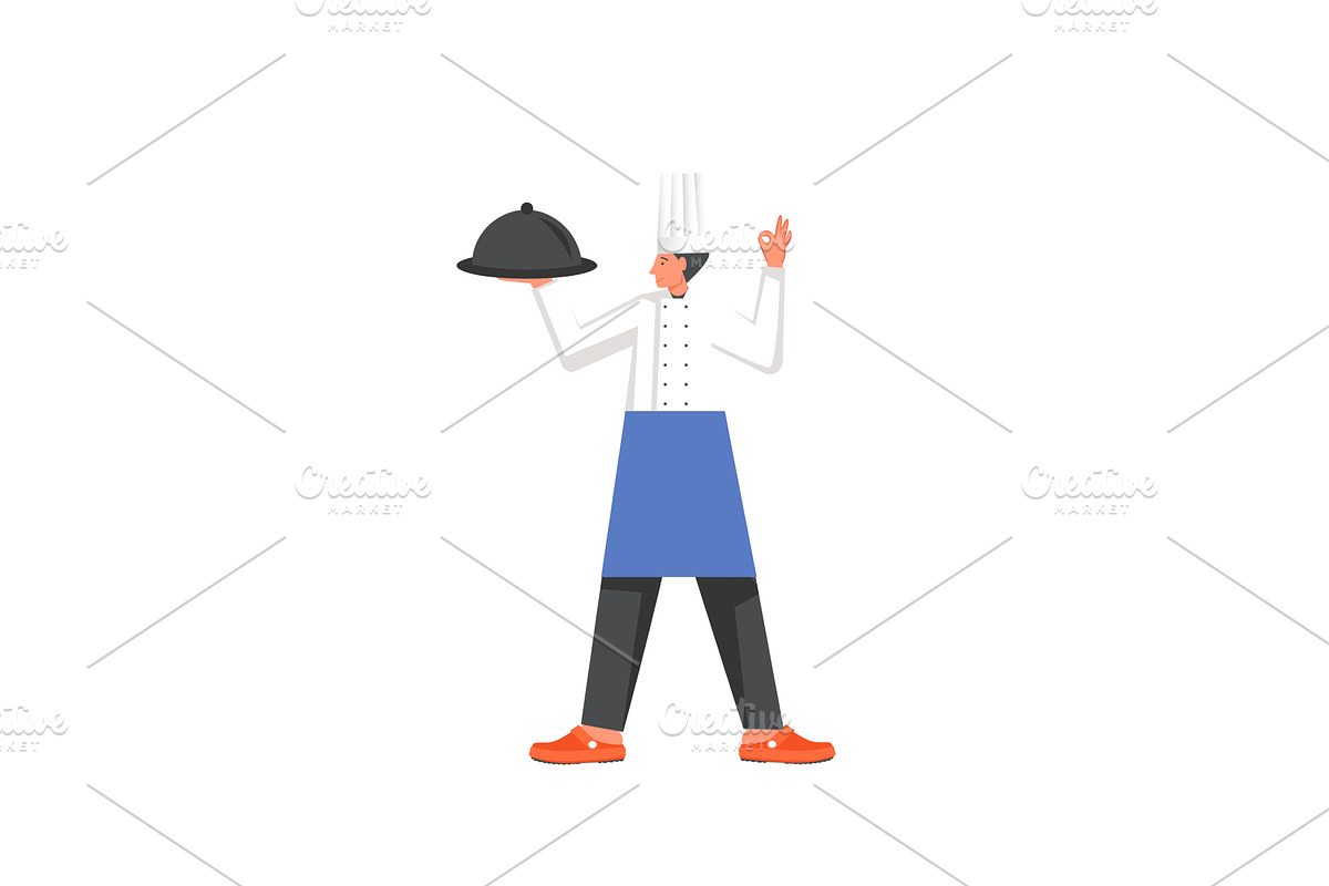 Restaurant cook, vector flat style, a Person Illustration by Sky Pics Studio