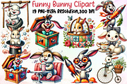 Cute Bunny Clipart Bunny Png Rabbit, an Illustration by Sublimation Artist (Thumbnail 1 of 6)