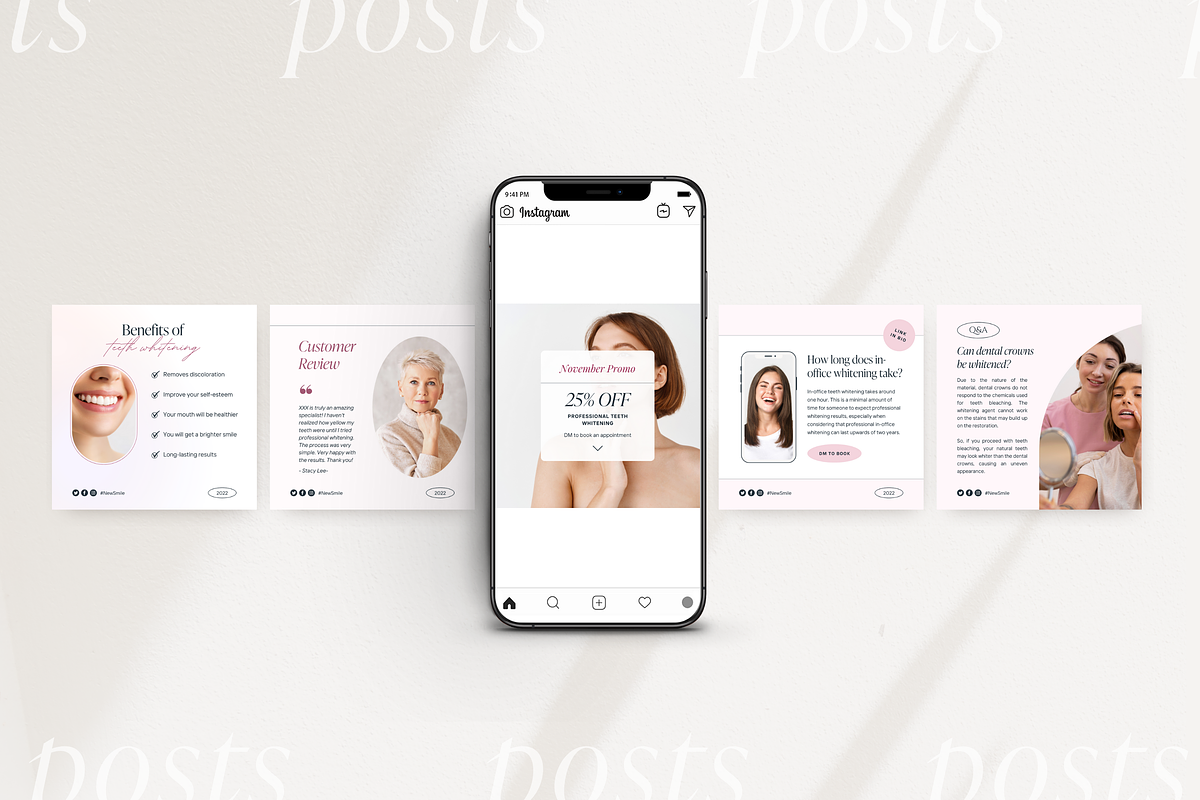 Canva Teeth Whitening templates, a Social Media Template by LiliesandBerries (Photo 18 of 22)