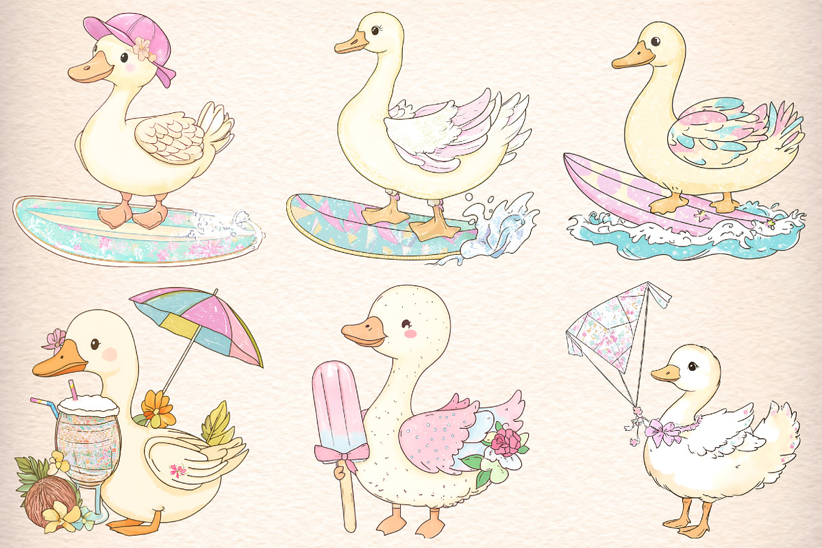 Summer Goose Clipart Bundle, an Illustration by Digital Artistic99 (Photo 2 of 11)
