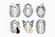 Cottagecore Ghosts, Halloween Bundle, a Seasonal Illustration by Pretty Meerkat (Thumbnail 3 of 7)