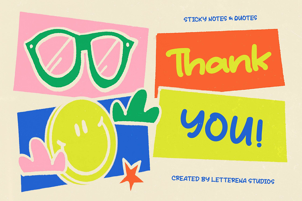 Smile Hug Sticky Notes Font, a Script Font by Letterena Studios Script (Photo 15 of 15)
