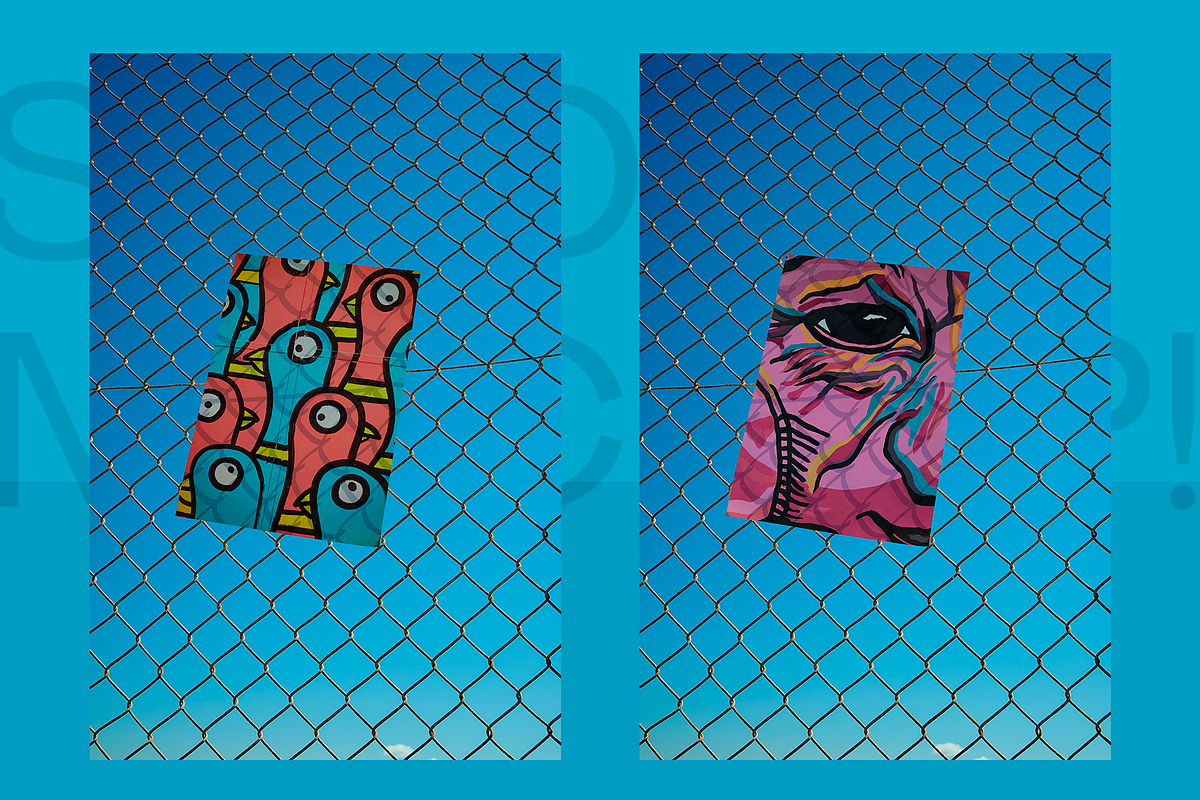 ELEGANT MOCKUP WIREMESH SKY, a Print Template by Le Studio Mockup (Photo 5 of 6)