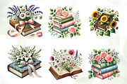Pretty Books with Flowers Sublimatio, an Illustration by CreationArt (Thumbnail 3 of 5)