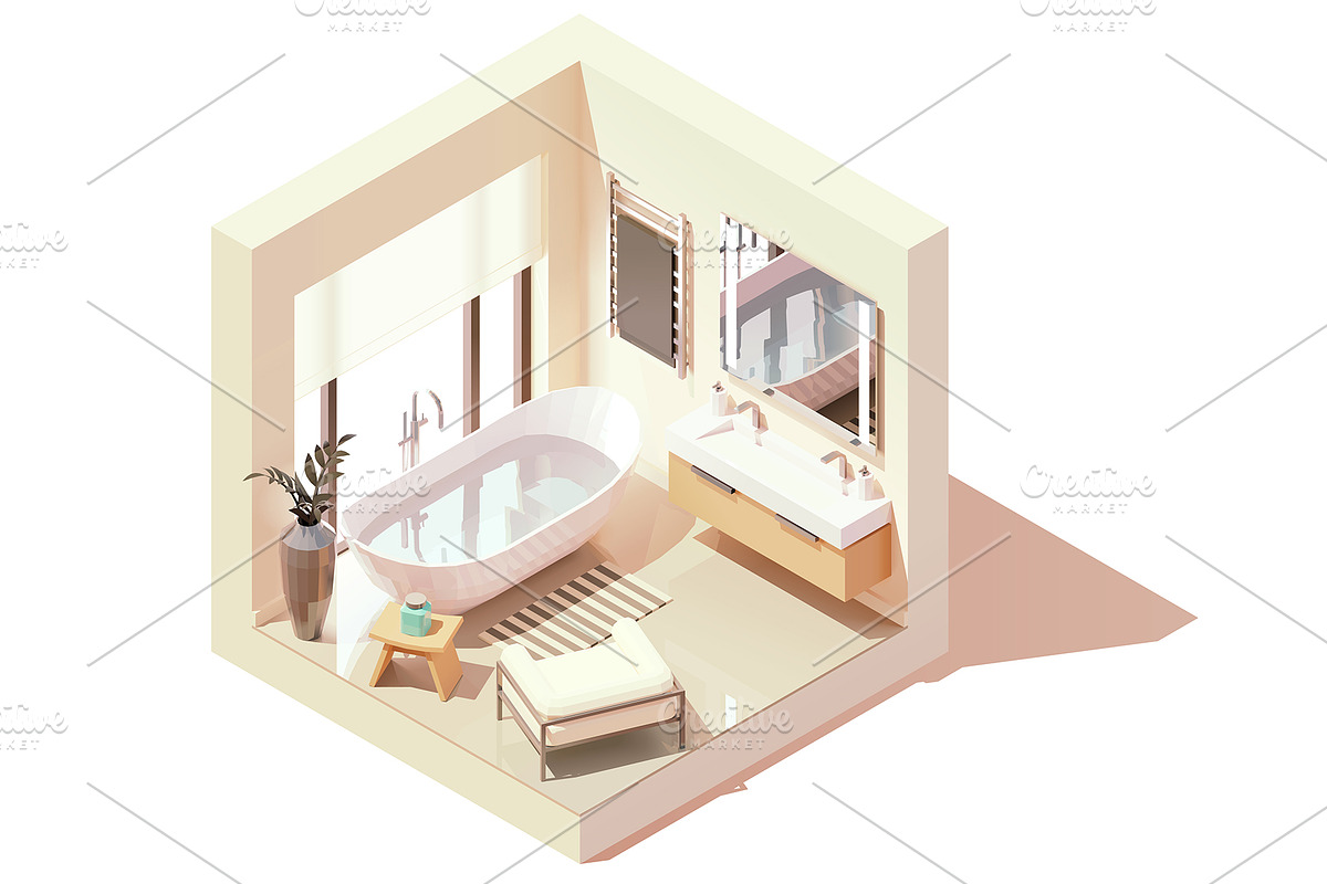 Vector isometric rooms, a Decorative Illustration by tele52 (Photo 5 of 23)