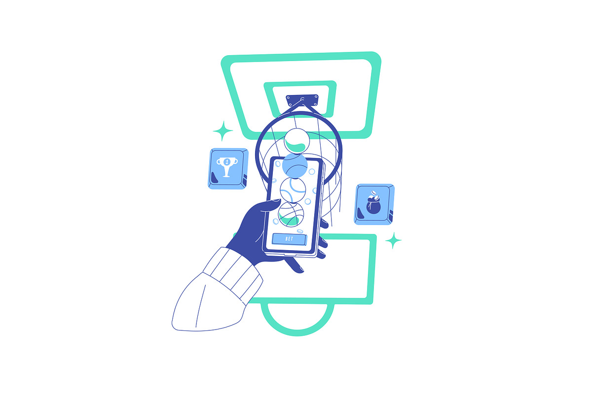 Gambling people bet on sports online, a Sport Illustration by PaperTrident (Photo 13 of 13)