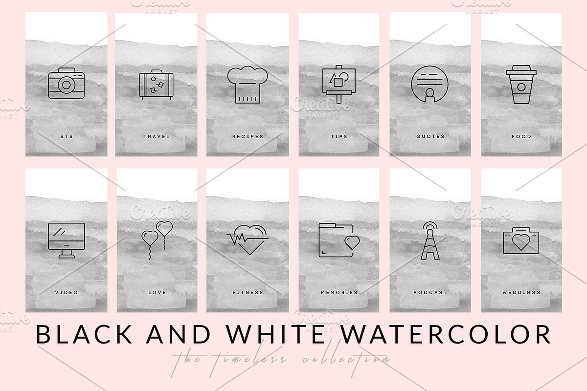 Grey Instagram Highlight Covers, a Graphic by The Social Esthete