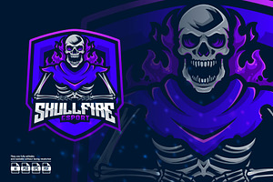 Skull Mascot Esport Logo, a Branding & Logo Template by prps.std