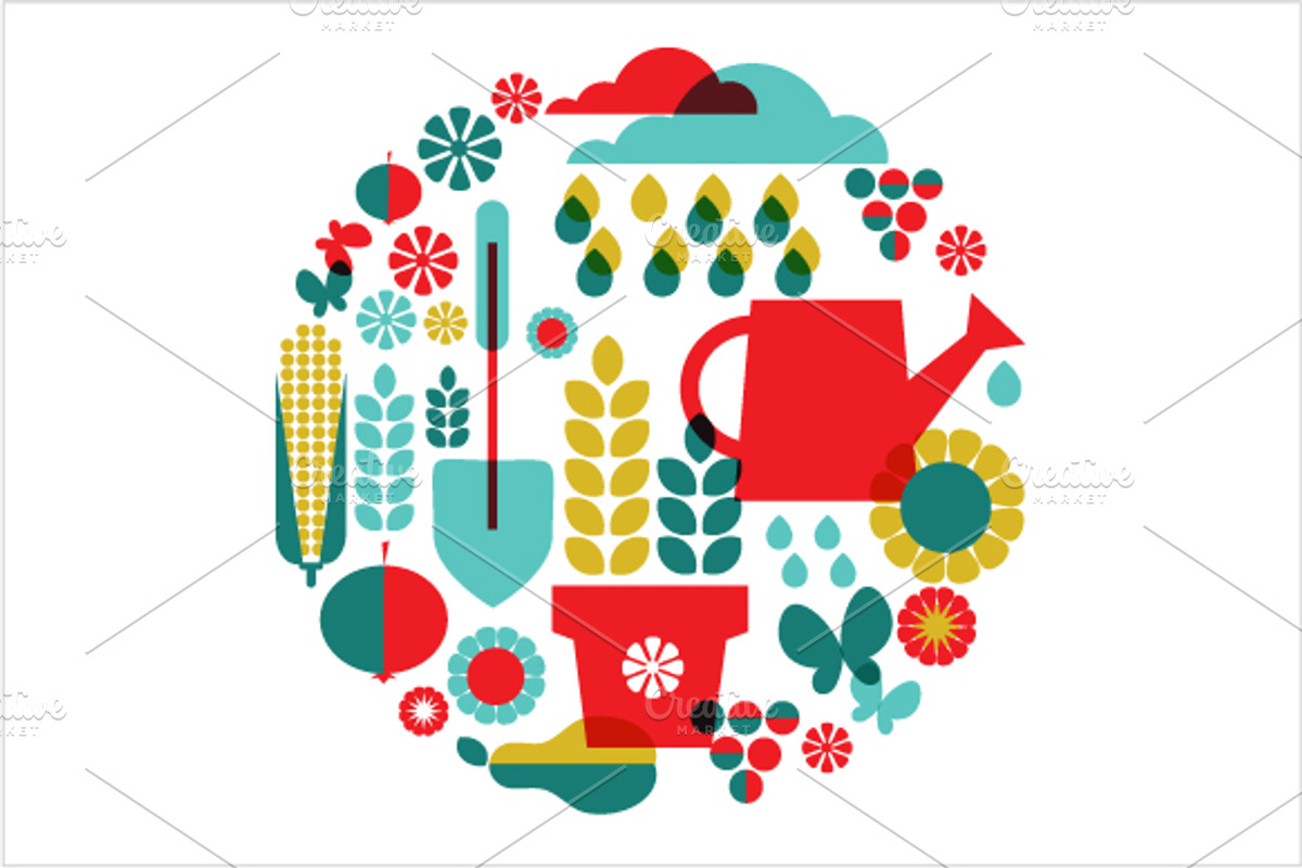 Garden vector backgrounds preview 2