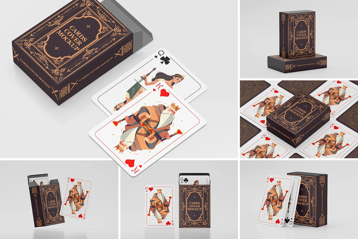 61 PLAYING CARDS MOCKUPS BUNDLE, a Packaging Mockup by Xtrahive (Photo 3 of 5)