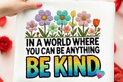 Be Kind Floral Faux Yarn Positive Sh, an Illustration by designcity5 (Thumbnail 2 of 9)