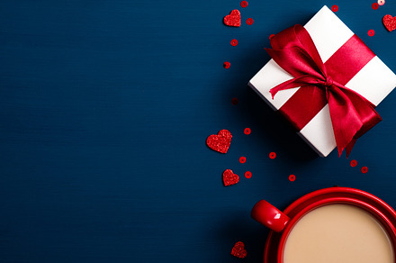 Valentine day concept. Flat lay comp, a Holiday Photo by photoguns