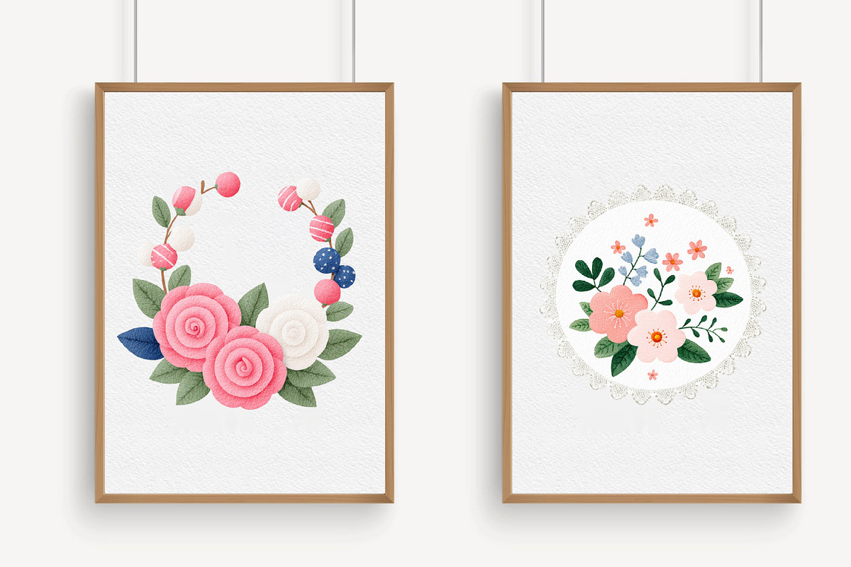 Coquette Floral Frames Clipart, an Illustration by Libby Wishes (Photo 3 of 7)