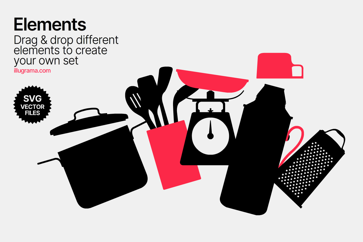 Kitchen Utensils - Modern Graphics, a Food Illustration by illugrama (Photo 4 of 16)