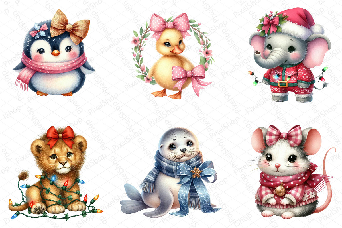 Watercolor Cute Animals Clipart, an Illustration by DreamPrint404 (Photo 3 of 4)