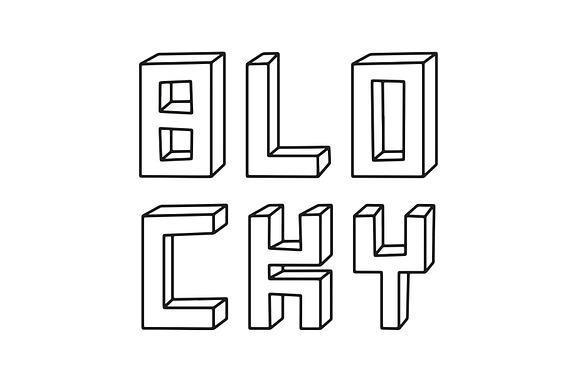Blocky 3d Font preview 4