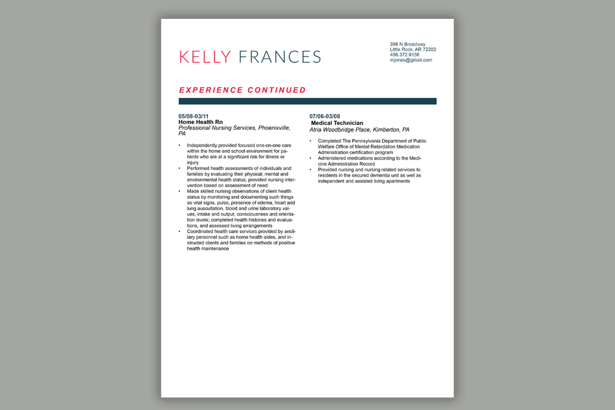 Nurse 4 Page Resume Template, a Resume Template by Scribbled Napkin Design (Photo 3 of 5)