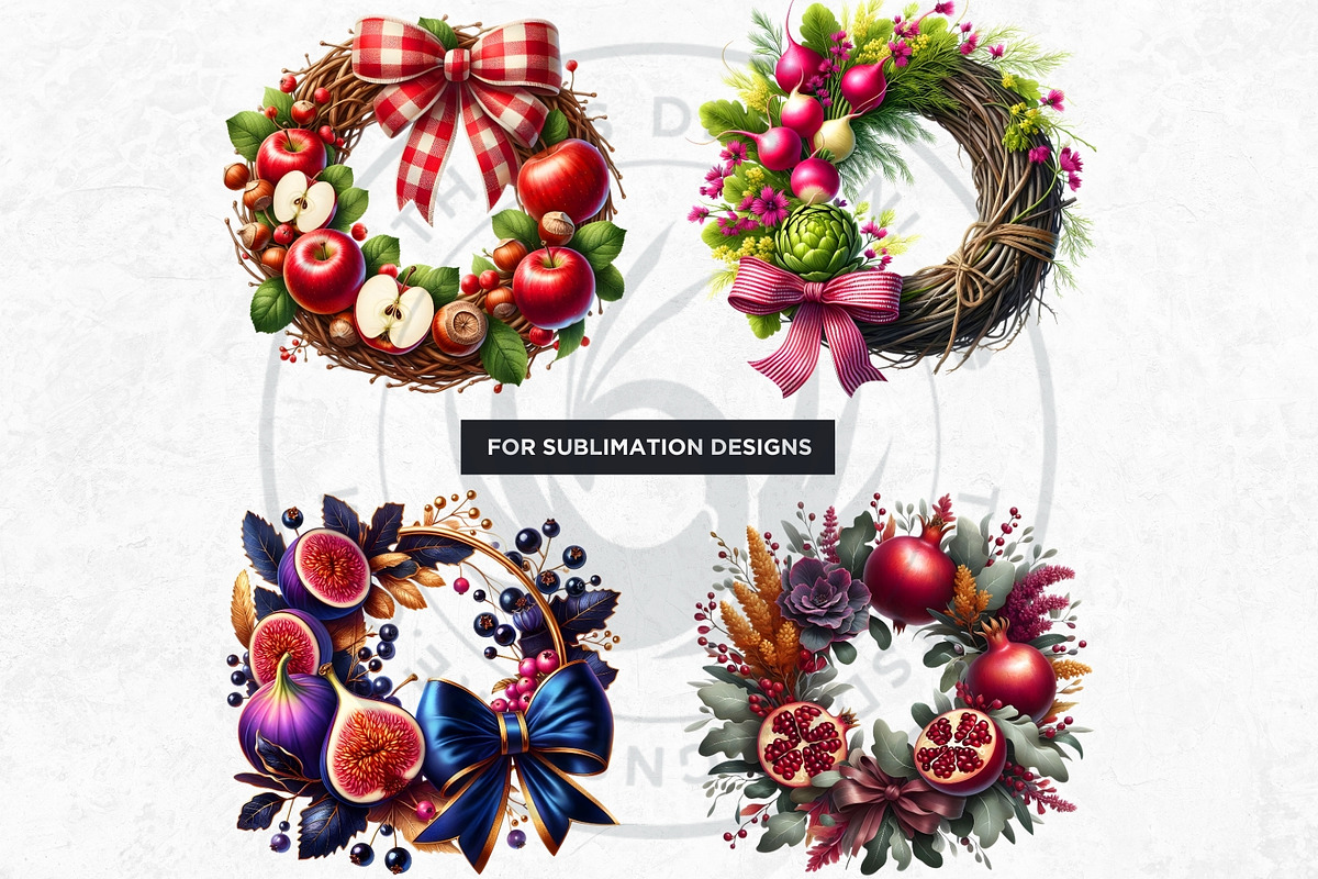 Autumn Harvest Wreaths Clipart, a Seasonal Illustration by ThatsDesignArt (Photo 8 of 10)
