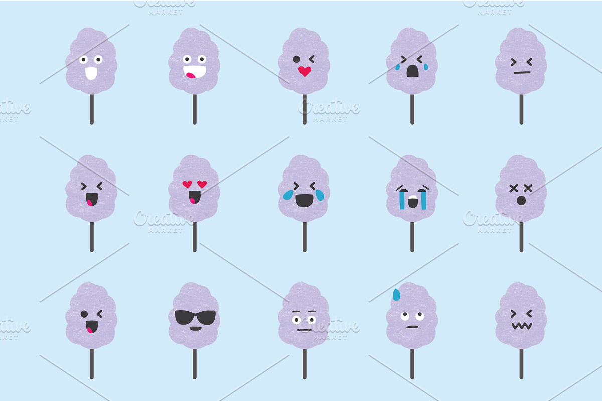 Cotton Candy Emojis, an Emoji Icon by Kanga & Moose (Photo 4 of 6)