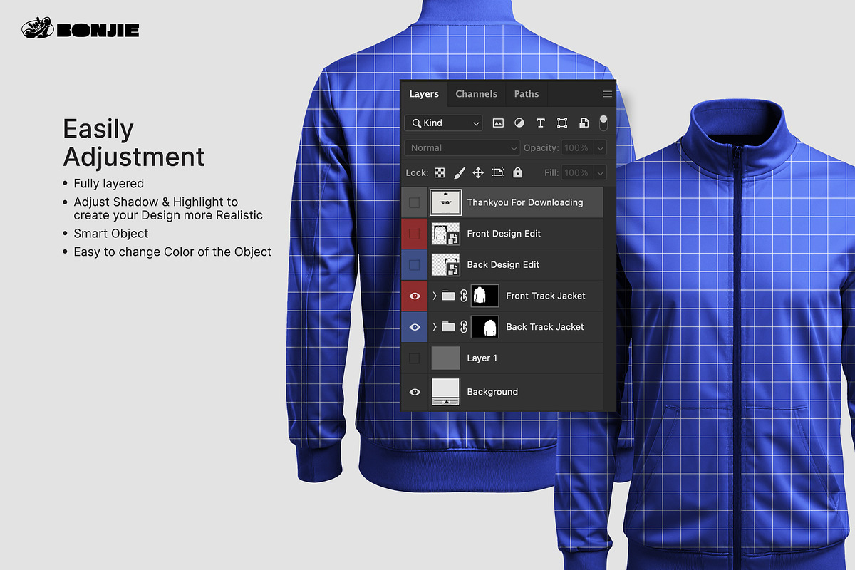 Track Jacket Mockup, a Hoody Mockup by Pipello Grafik (Photo 3 of 3)