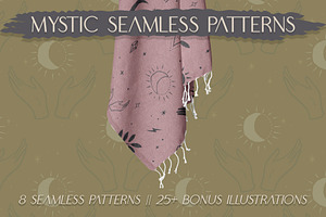 Mystic Seamless Patterns & Elements