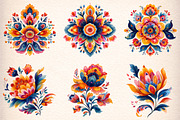 Watercolor Colorful Folk Floral, an Illustration by Digital Artistic99 (Thumbnail 2 of 9)