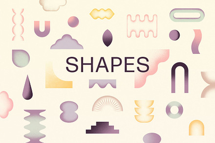 Shapes & Grainy Gradients, an Object Graphic by Paulina Sara Design
