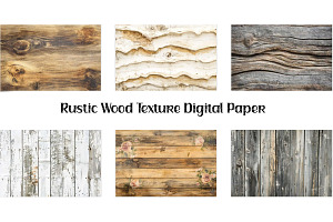 Rustic Wood Textures Digital Paper, a Texture Graphic by VetalStock