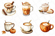 Watercolor Thanksgiving Coffee Latte, an Illustration by DreamPrint404 (Thumbnail 3 of 6)