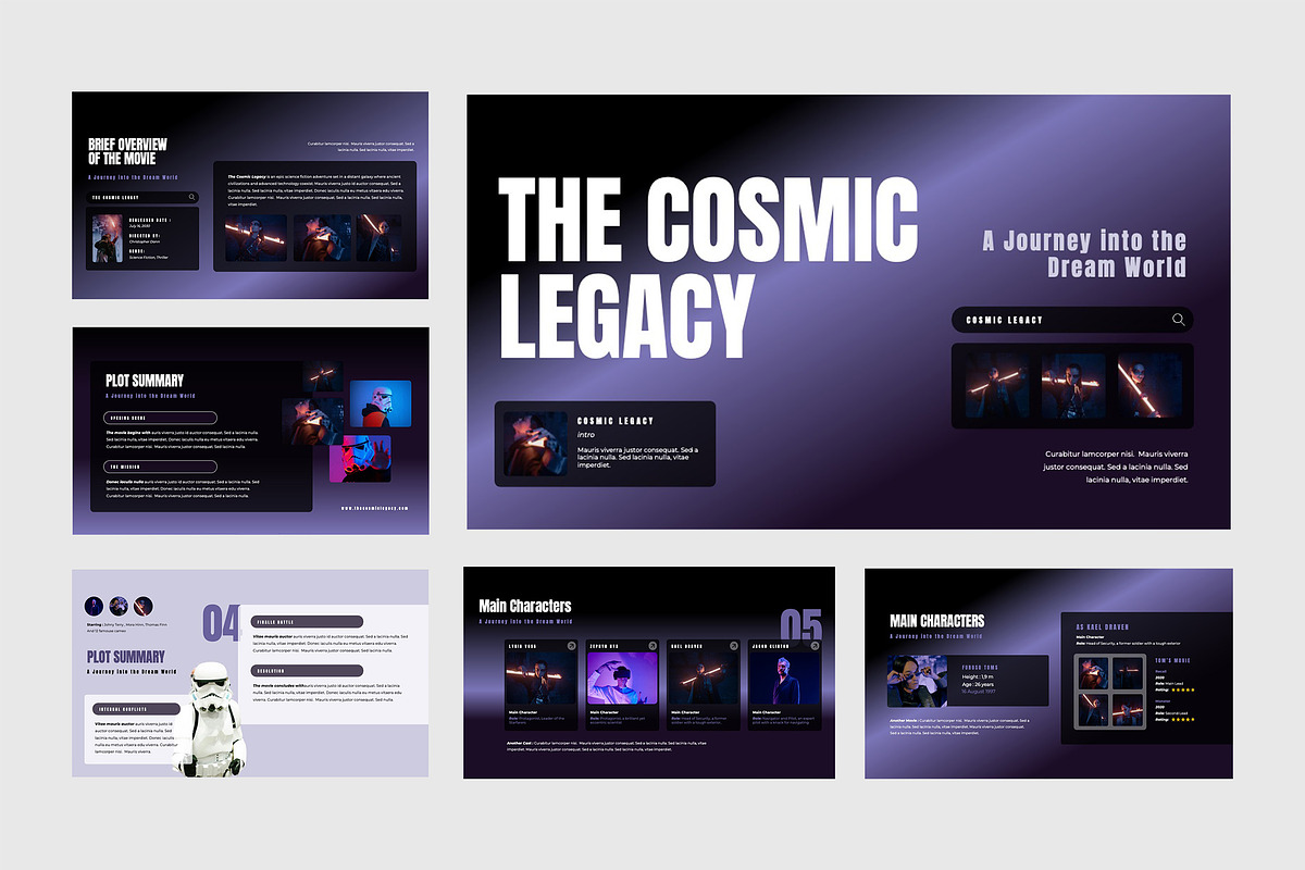Film Press Kit Google Slide Template, a Presentation Template by TMint Creative (Photo 2 of 6)