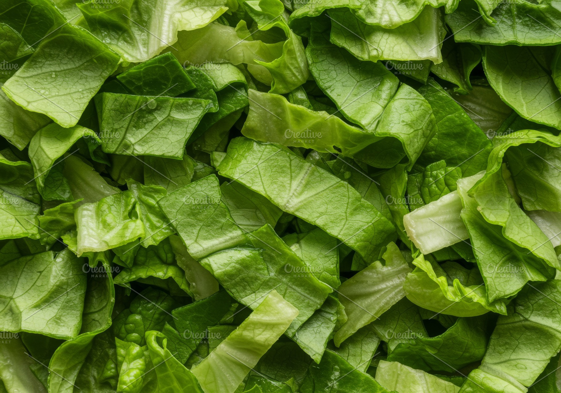 Chopped fresh iceberg lettuce leaves, a Food & Drink Photo by professorinc