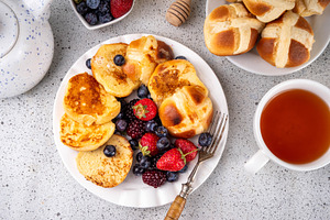 Easter food ideas, hot cross buns french toast for breakfast, a Food & Drink Photo by Rimma