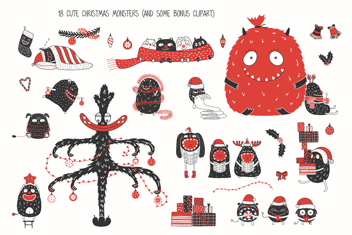 Christmas Bundle Cute Illustrations, a Seasonal Illustration by sceptical cactus (Photo 34 of 62)