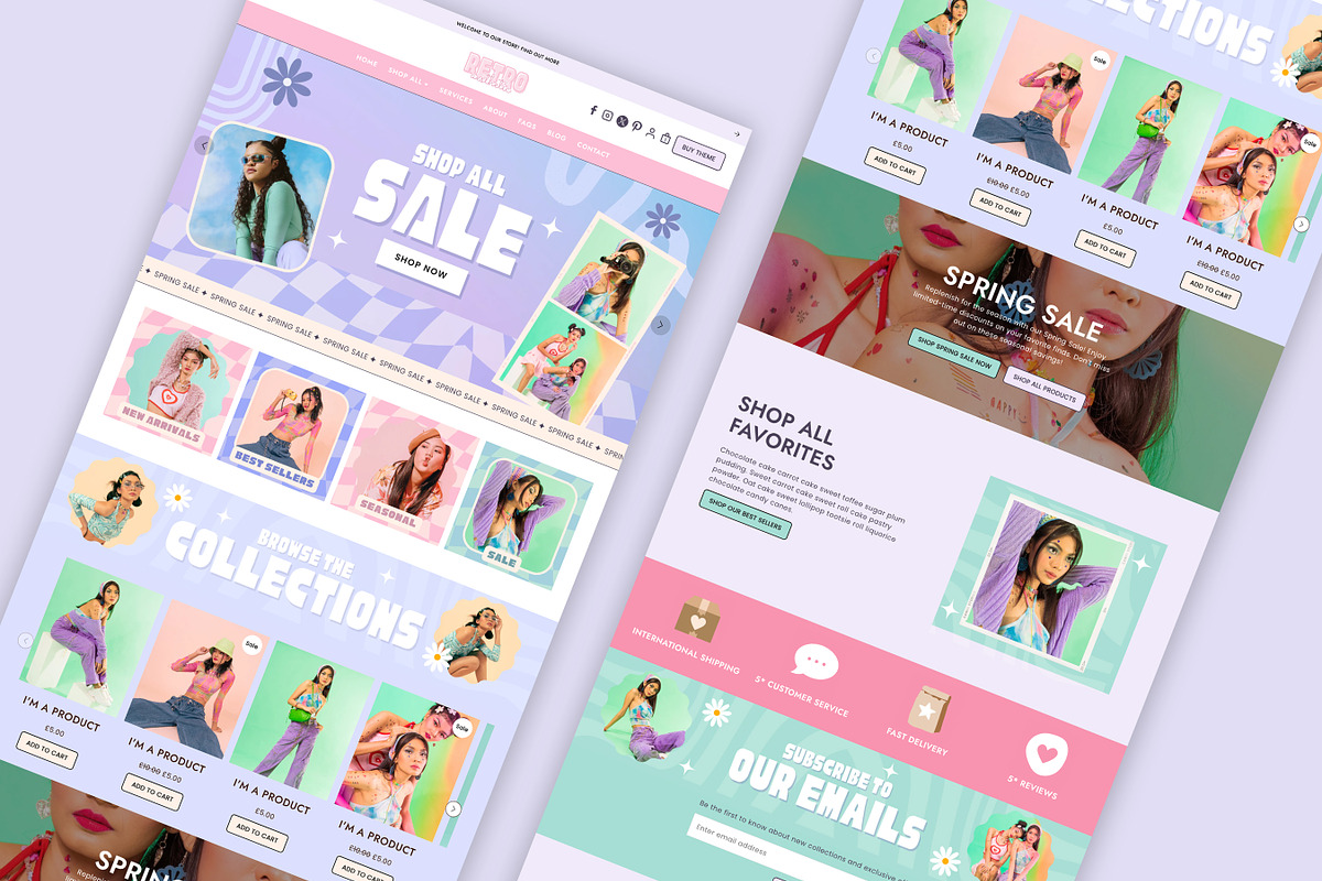 Retro Y2K Shopify Theme Bundle, a Shopify Template by Template Twist Shop (Photo 6 of 9)