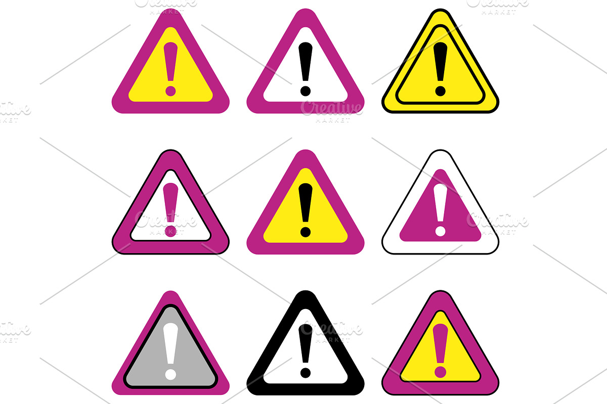 Set of Various Vector Exclamation, a Duotone Icon by FineArtStudio (Photo 1 of 3)