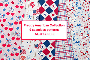 Preppy fourth of July Patterns, a Pattern Graphic by Yasmine Patterns
