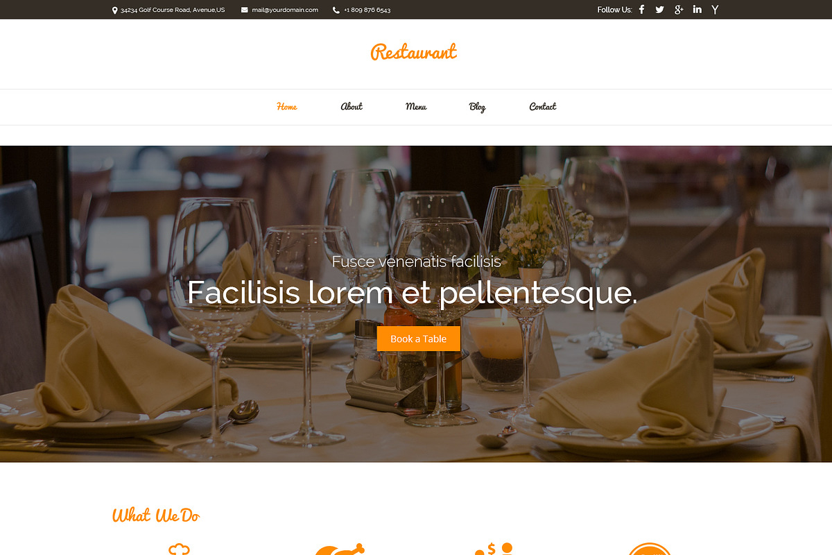 Orange Restaurant PSD Template, a Websites & App Template by WebbyTemplates (Photo 2 of 7)