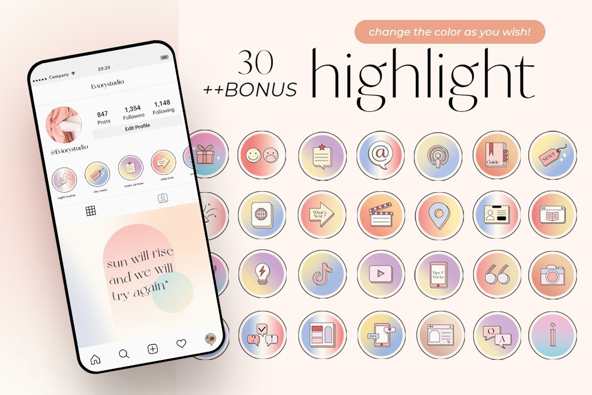 Instagram Gradient Coach | CANVA PS, a Social Media Template by Eviory